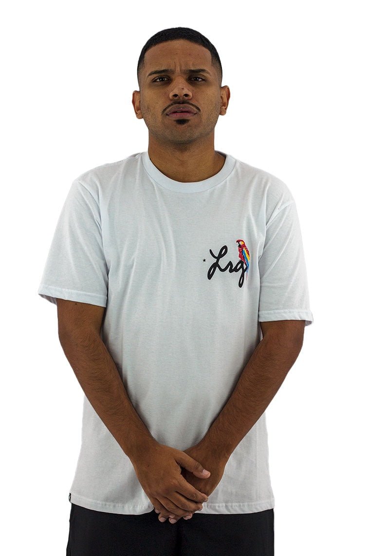 Camiseta LRG Kings Of Nature Arara Branca/Preta - NewSkull