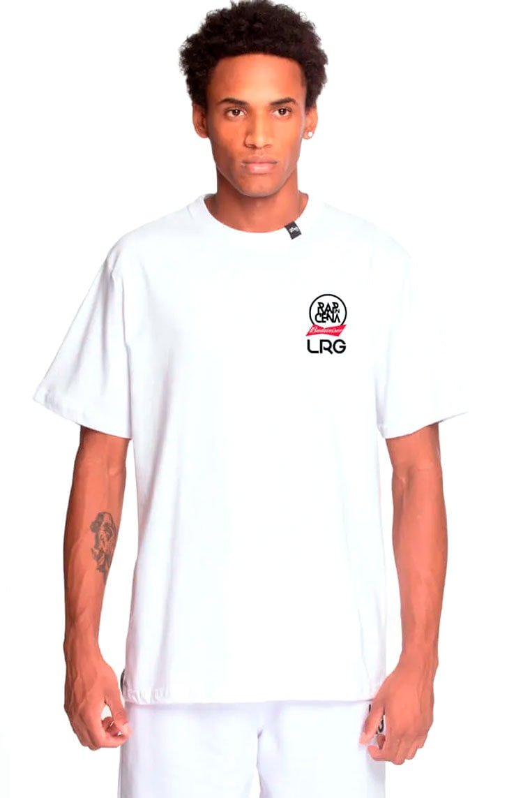 Camiseta LRG Rap In Cena Bud Line Up Branco - NewSkull