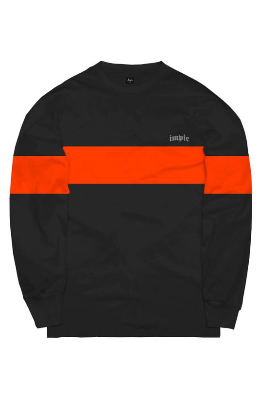 Camiseta Manga Longa Impie Essential Preto/Vermelho - NewSkull