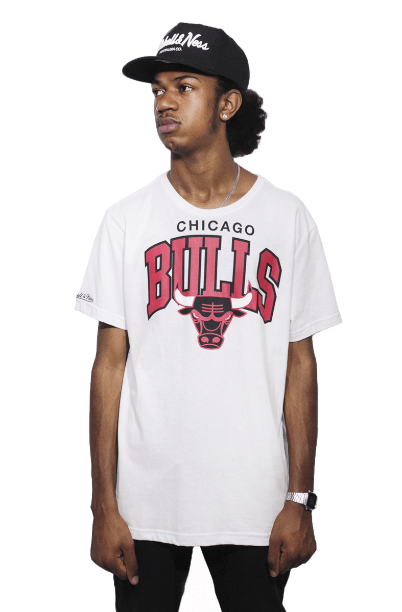 Camiseta Mitchell e Ness Chicago Bulls Arch Branco - NewSkull