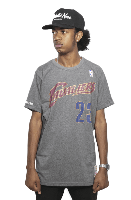 Camiseta Mitchell e Ness Cleveland Cavaliers Name And Numbers Cinza - NewSkull