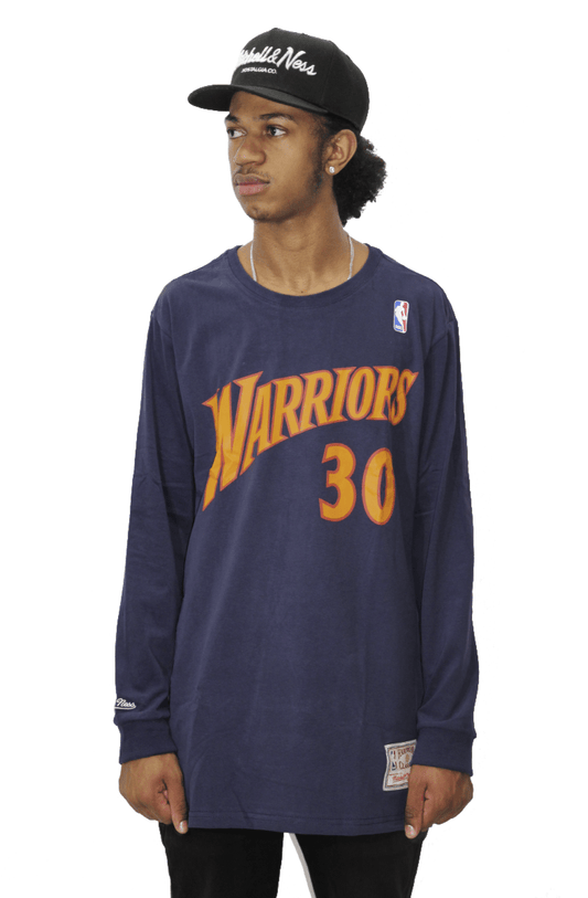 Camiseta Mitchell e Ness Golden State Warriors Name and Numbers Azul - NewSkull