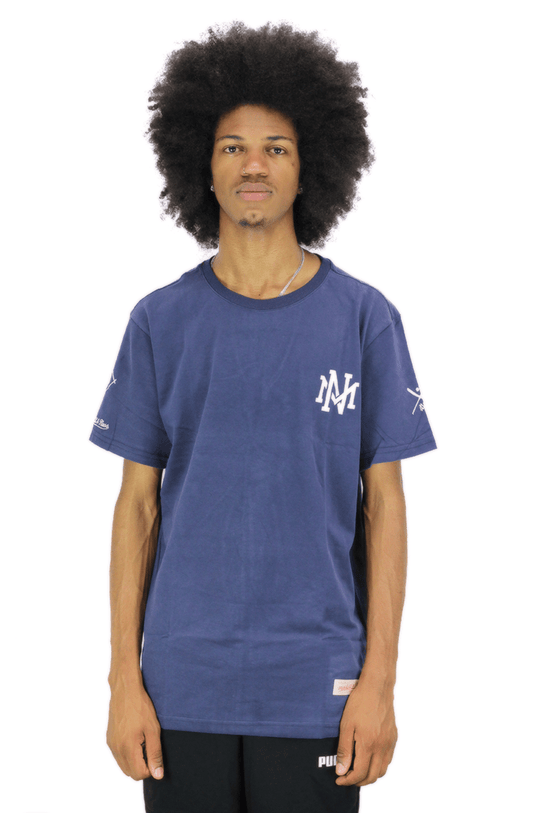 Camiseta Mitchell e Ness Interlock AZUL - NewSkull