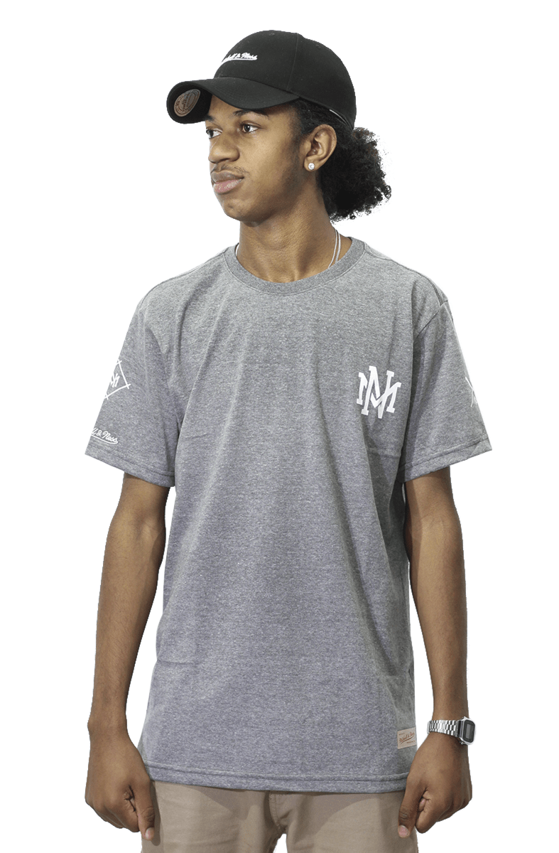 Camiseta Mitchell e Ness Interlock Cinza - NewSkull
