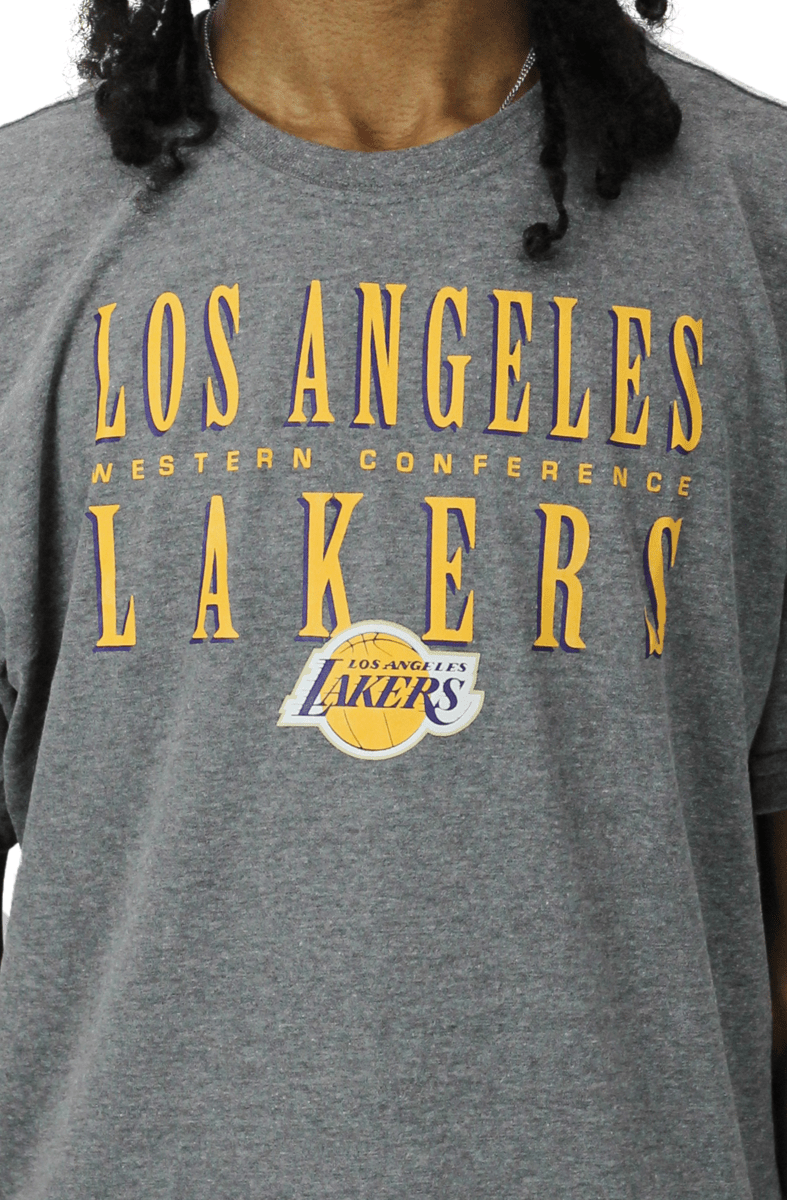 Camiseta Mitchell e Ness Los Angeles Lakers Defense Cinza - NewSkull