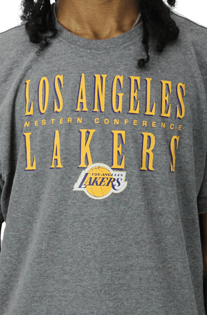 Camiseta Mitchell e Ness Los Angeles Lakers Defense Cinza - NewSkull