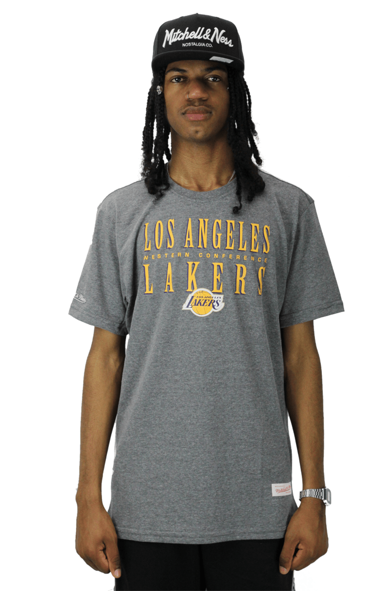 Camiseta Mitchell e Ness Los Angeles Lakers Defense Cinza - NewSkull