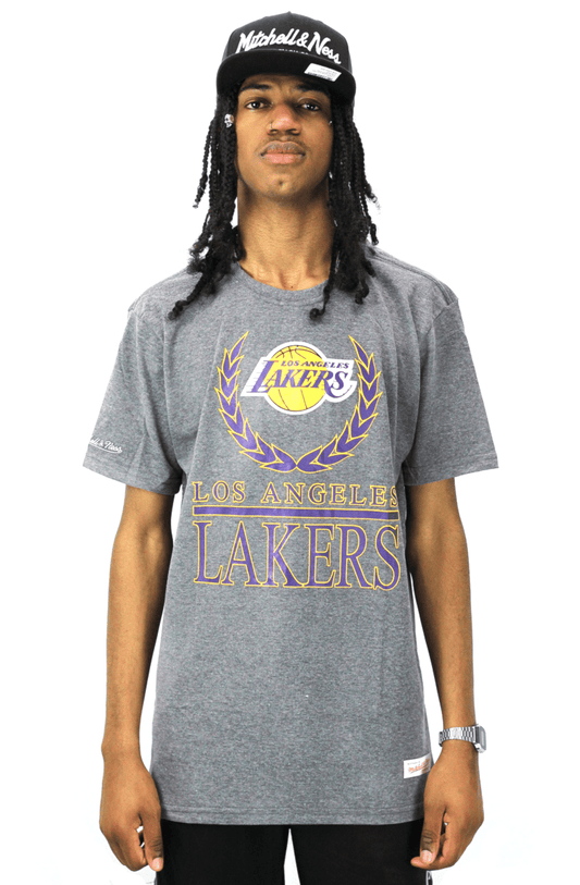 Camiseta Mitchell e Ness Los Angeles Lakers Laurel Cinza - NewSkull