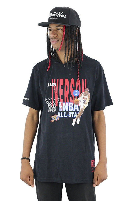 Camiseta Mitchell e Ness NBA All - Star Allen Iverson Preta - NewSkull