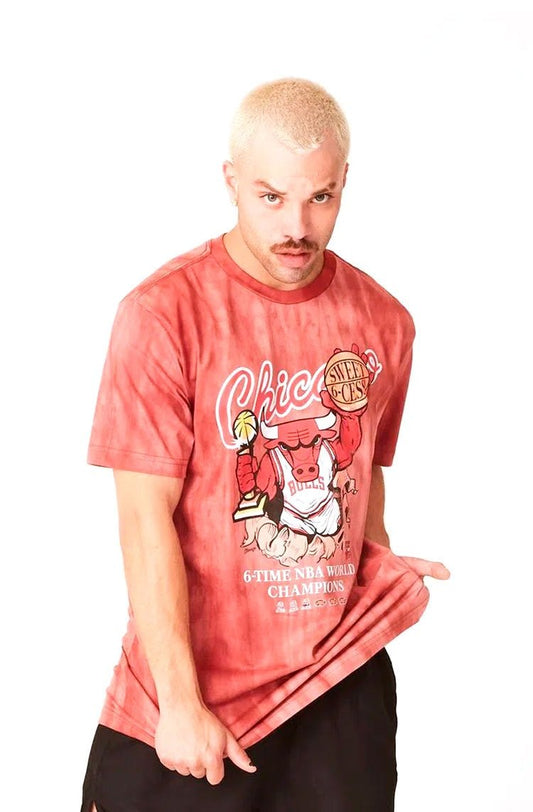 Camiseta Mitchell e Ness NBA Champs Chicago Bulls Vermelha - NewSkull