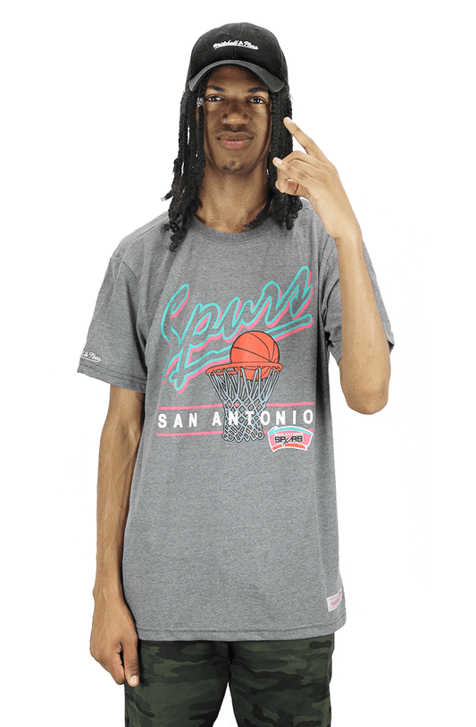 CAMISETA MITCHELL E NESS SAN ANTONIO SPURS DRIVE TO THE BASKET CINZA - NewSkull