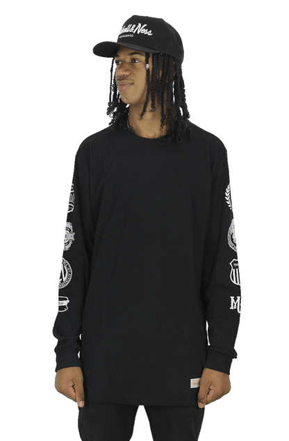 Camiseta Mitchell e Ness Sporting Manga Longa Preto - NewSkull