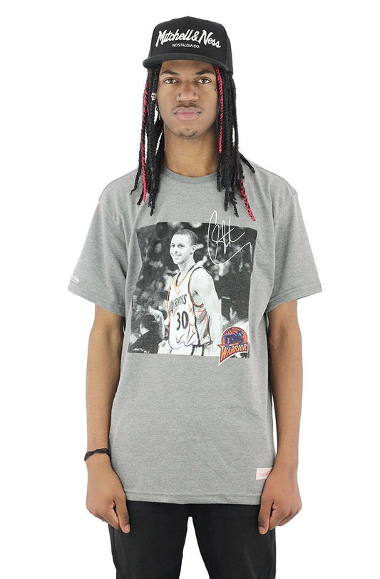 Camiseta Mitchell e Ness Warriors Steph Curry Cinza - NewSkull