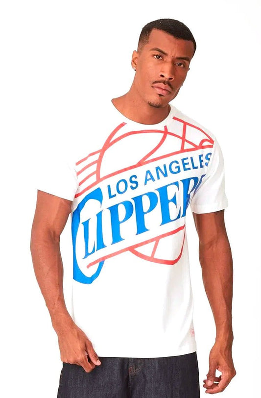 Camiseta Mitchell & Ness Big Logo Los Angeles clippers Branco - NewSkull