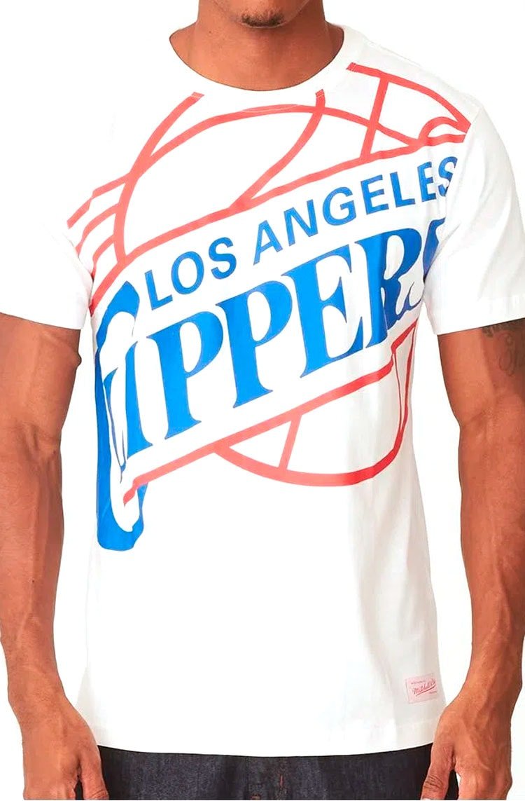 Camiseta Mitchell & Ness Big Logo Los Angeles clippers Branco - NewSkull