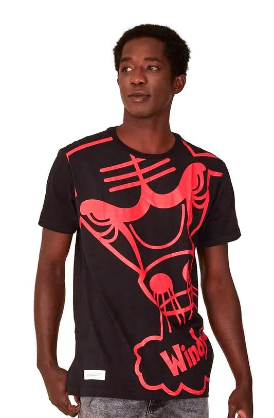 Camiseta Mitchell & Ness Bigo Logo Chicago Bulls Preta - NewSkull