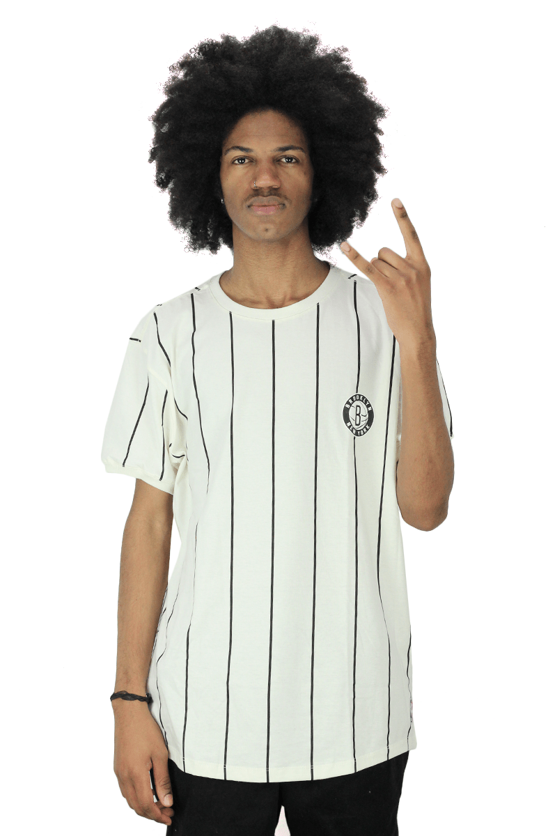 Camiseta NBA Stripes Brooklyn Nets Branca - NewSkull
