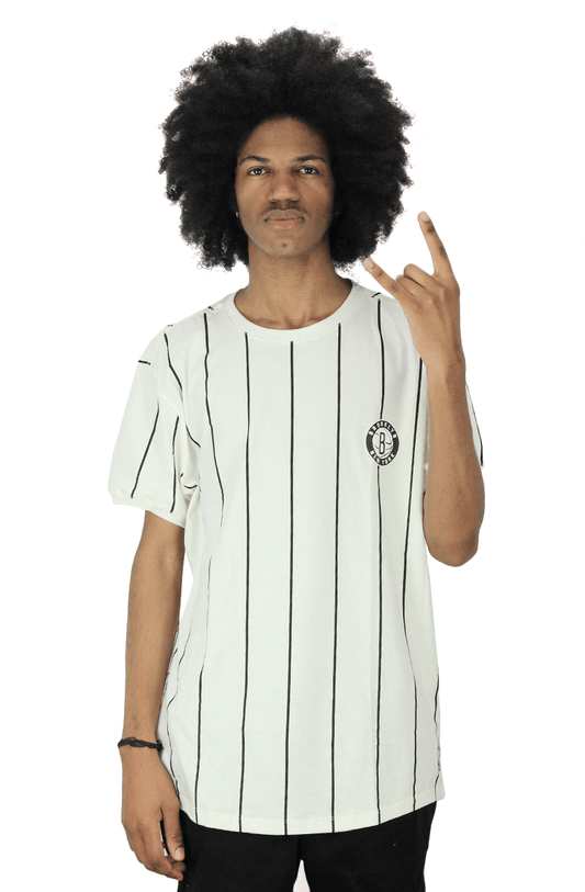 Camiseta NBA Stripes Brooklyn Nets Branca - NewSkull