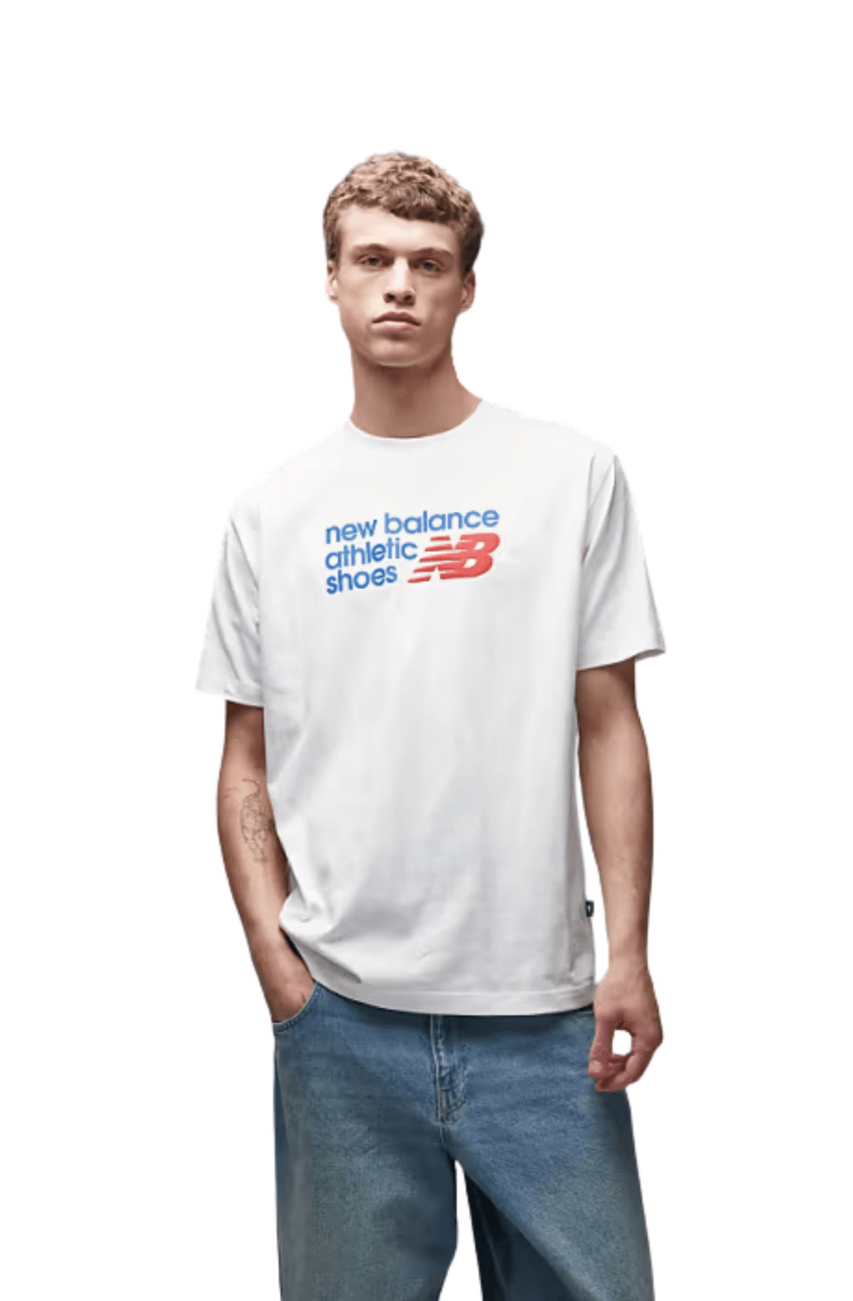 Camiseta New Balance Athletics Relaxed Premium Chest Logo Off-White - NewSkull