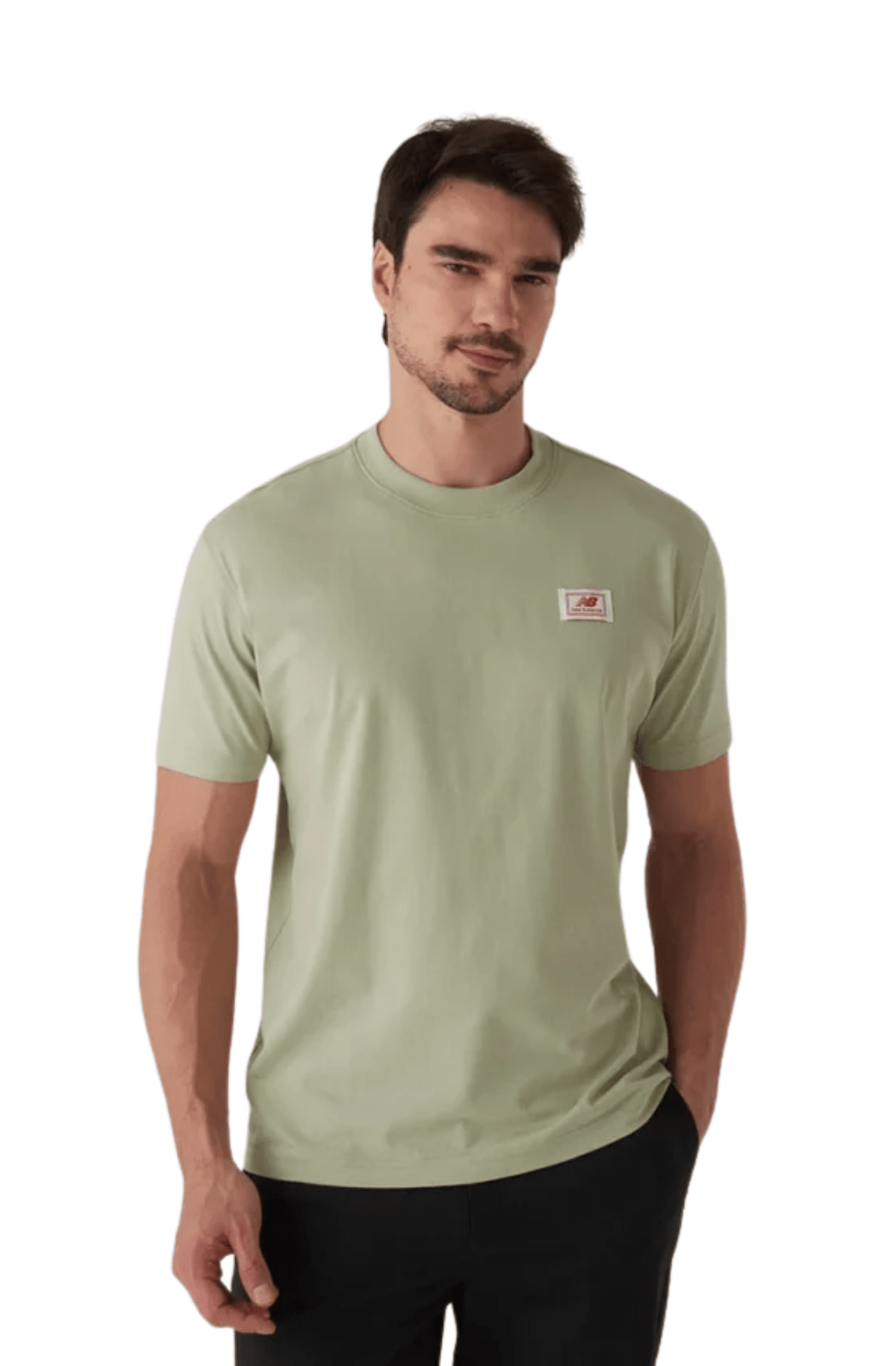 Camiseta New Balance Woven Label Verde - NewSkull