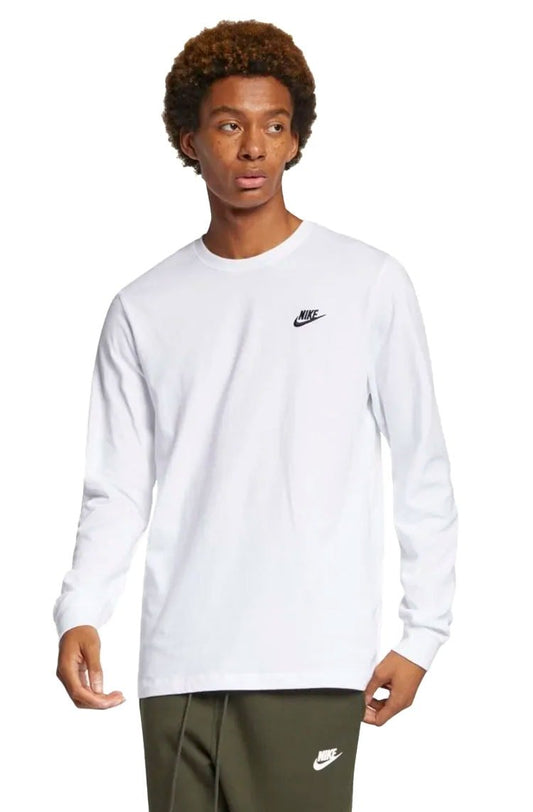 Camiseta Nike Manga Longa Sportswear Branca/Preta - NewSkull