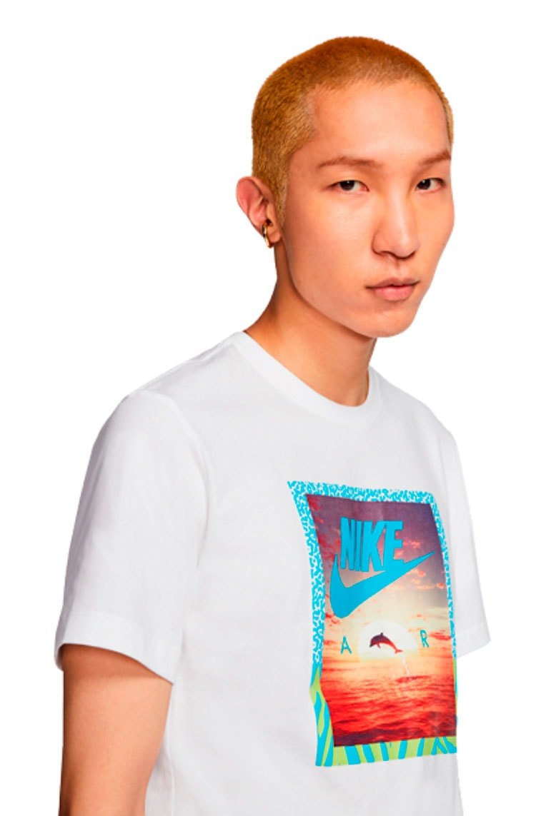 Camiseta Nike Sportswear Aqua Photo Branca - NewSkull
