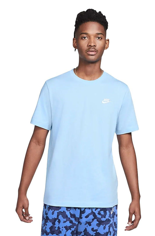Camiseta Nike Sportswear Club Azul/Branca - NewSkull