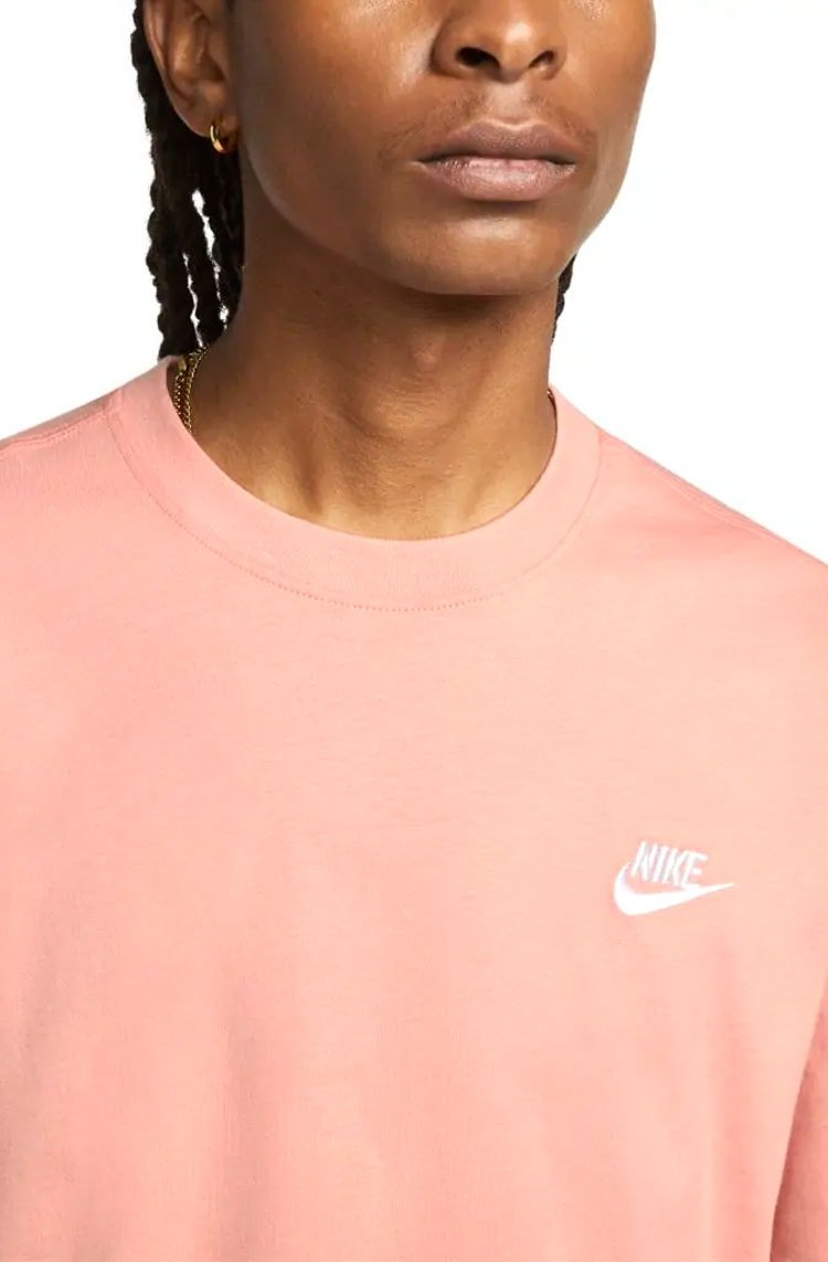 Camiseta Nike Sportswear Club Rosa/Branco - NewSkull