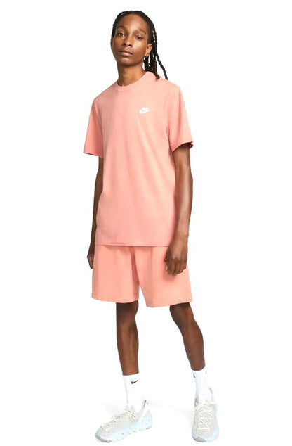 Camiseta Nike Sportswear Club Rosa/Branco - NewSkull
