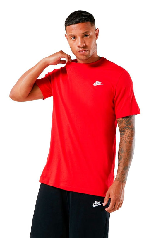 Camiseta Nike Sportswear Club Vermelho/Branco - NewSkull