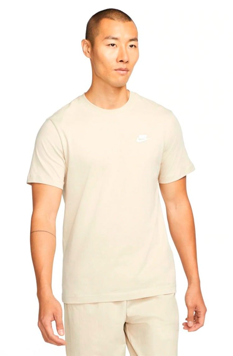 Camiseta Nike Sportswear Clube Bege/Branco - NewSkull