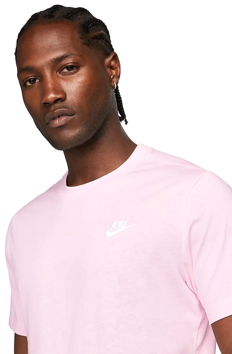Camiseta Nike Sportswear Clube Rosa/Branco - NewSkull