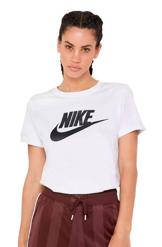 Camiseta NIKE Sportswear Essencial Feminina Branca/Preta - NewSkull