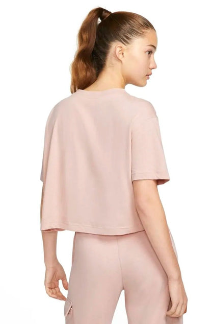 Camiseta Nike Sportswear Essential Feminina Rosa/Branco - NewSkull