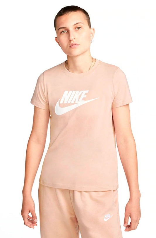 Camiseta Nike Sportswear Essential Icon Futura Feminina Rosa/Branco - NewSkull