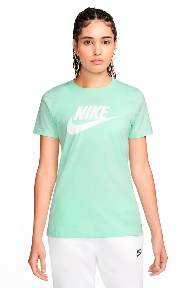 Camiseta Nike Sportswear Essential Icon Futura Feminina Verde Agua - NewSkull