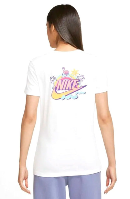 Camiseta Nike Sportswear Feminina Branco/Rosa - NewSkull