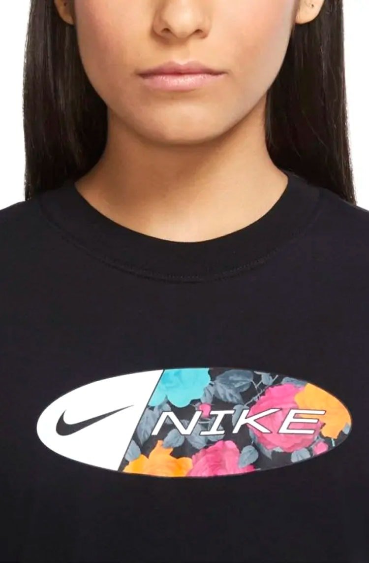 Camiseta Nike Sportswear Icon Clash Feminina Preto/Estampado - NewSkull