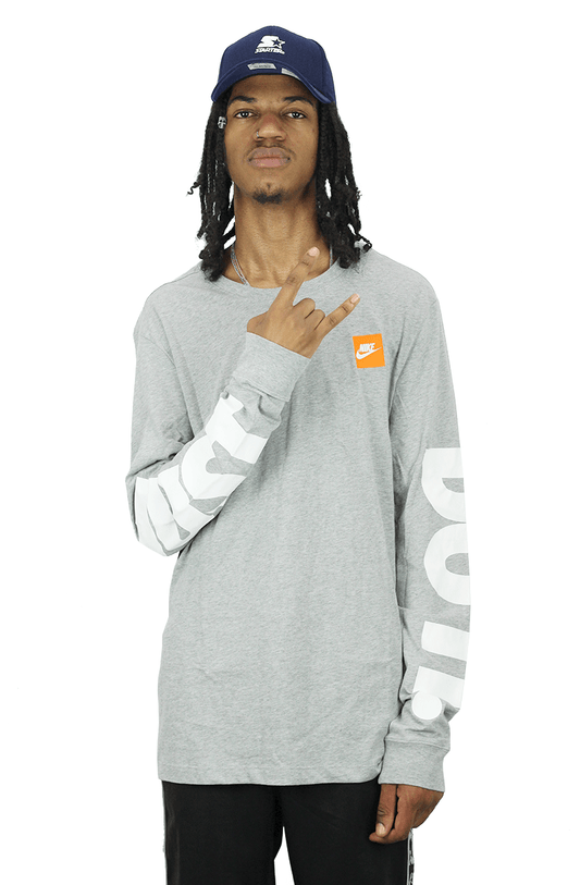 CAMISETA NIKE SPORTSWEAR JDI MANGA LONGA CINZA - NewSkull