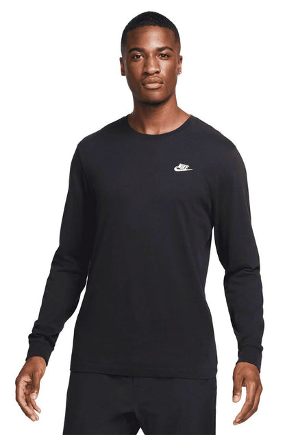 Camiseta Nike Sportswear Manga Longa Masculina Preto/Branco - NewSkull