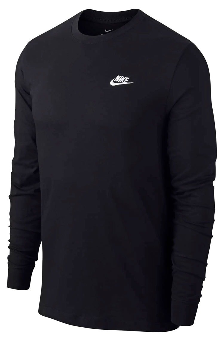Camiseta Nike Sportswear Manga Longa Masculina Preto/Branco - NewSkull