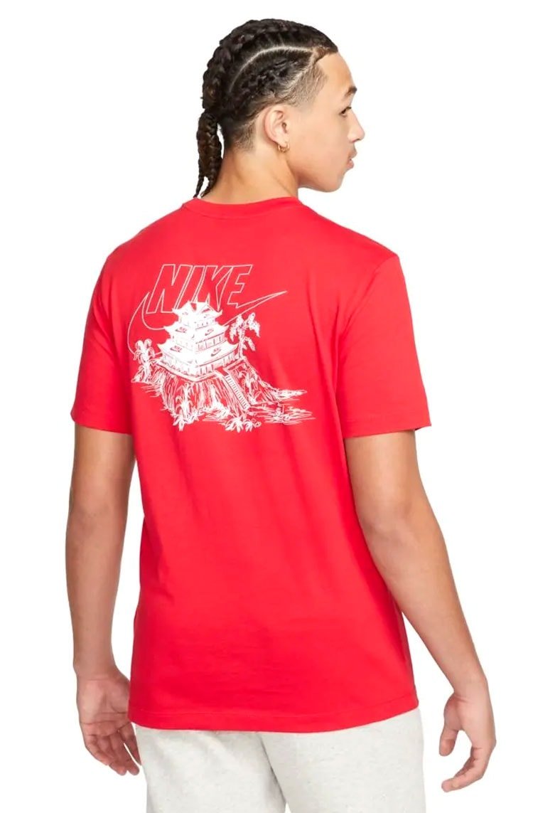 Camiseta Nike Sportswear Vermelho/Branco - NewSkull