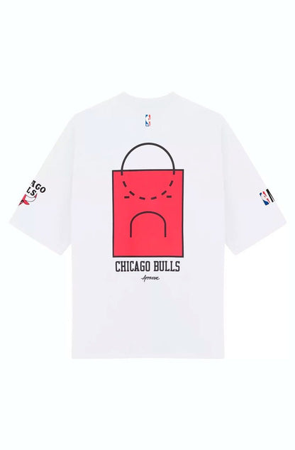 Camiseta Oversized Approve X NBA Bulls Off White/Vermelho - NewSkull