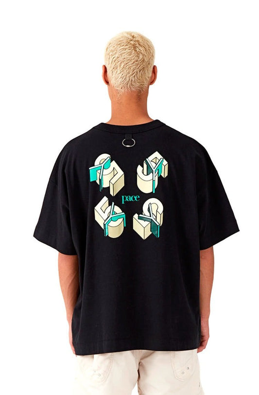 Camiseta PACE 5Y Oversized Preto - NewSkull
