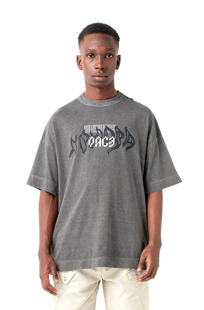 Camiseta PACE Xpp Oversized Washed Preto - NewSkull