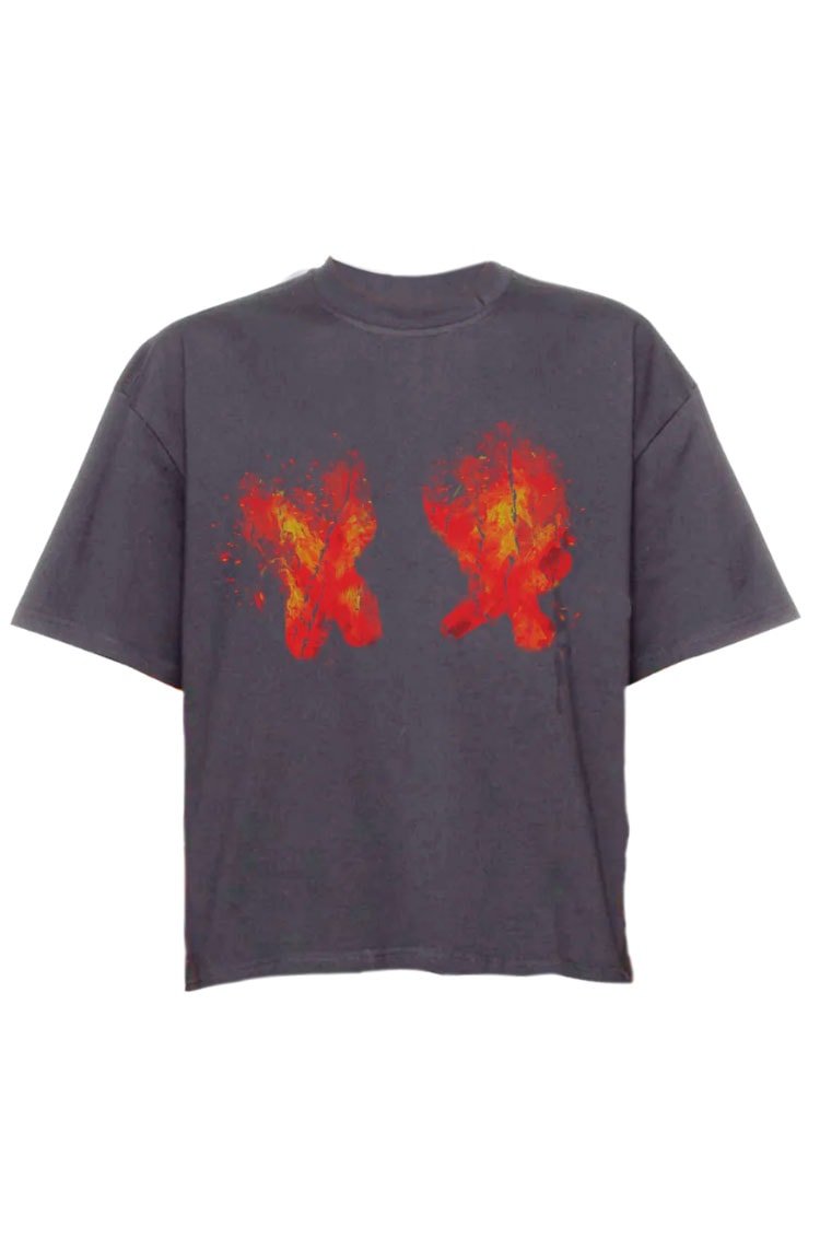 Camiseta Palla Twinkle Cinza/Vermelho - NewSkull