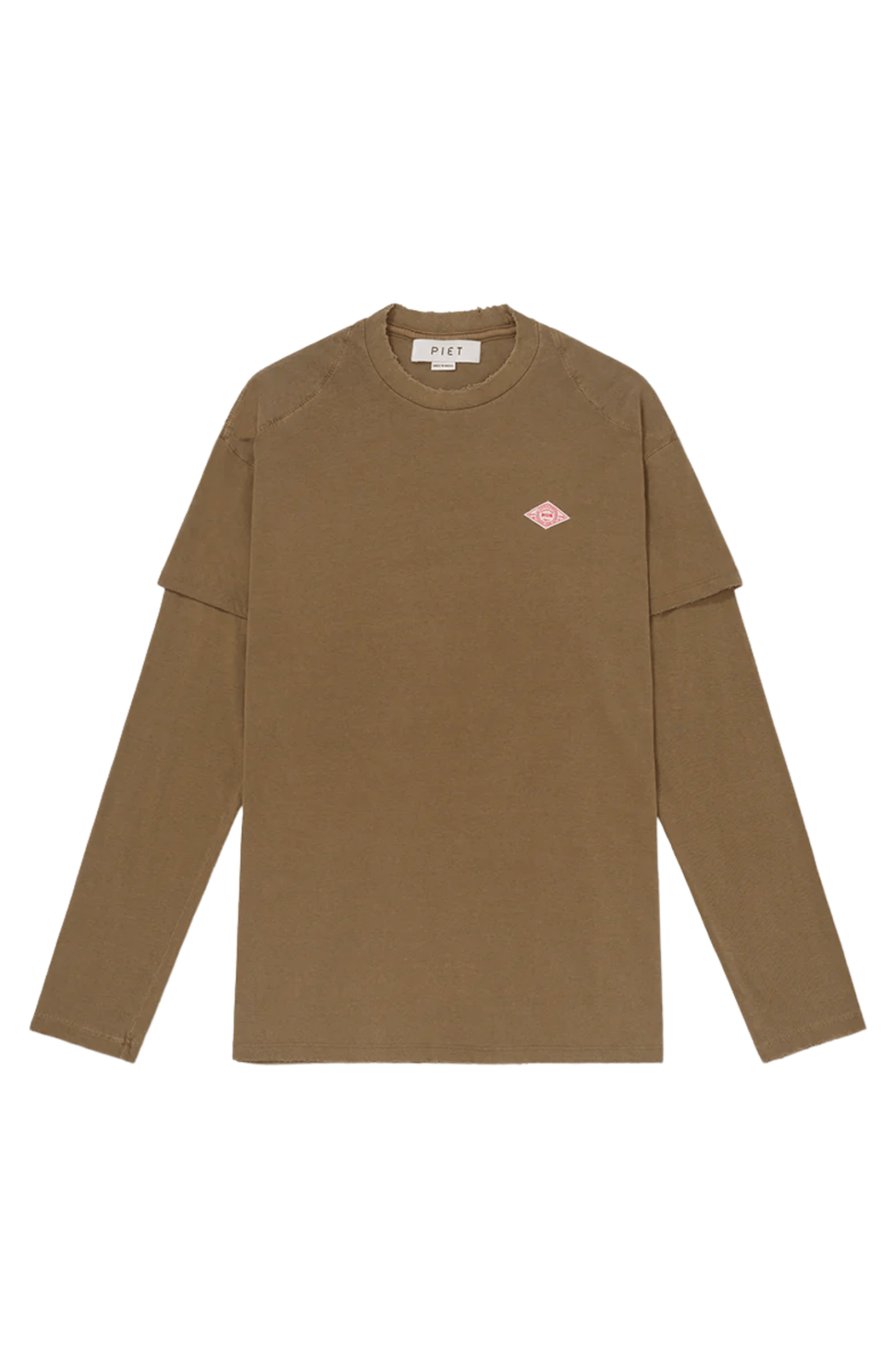 Camiseta Piet Double Long Sleeve Khaki - NewSkull