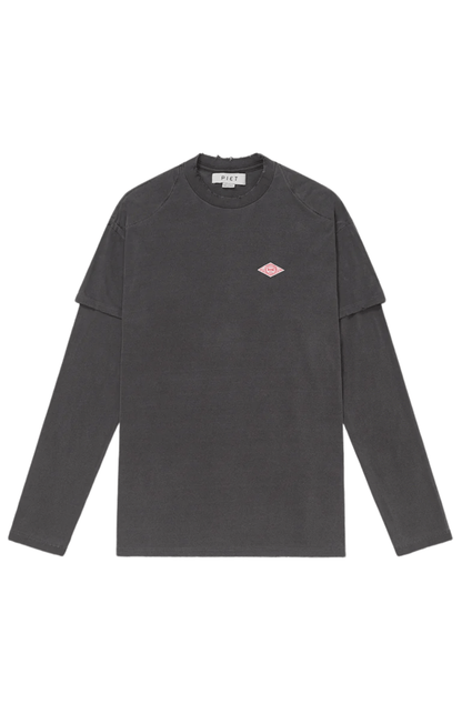 Camiseta Piet Double Long Sleeve Vintage Black - NewSkull