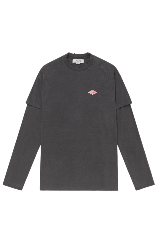 Camiseta Piet Double Long Sleeve Vintage Black - NewSkull