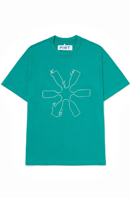 Camiseta Piet Flame Icons Verde/Branco - NewSkull